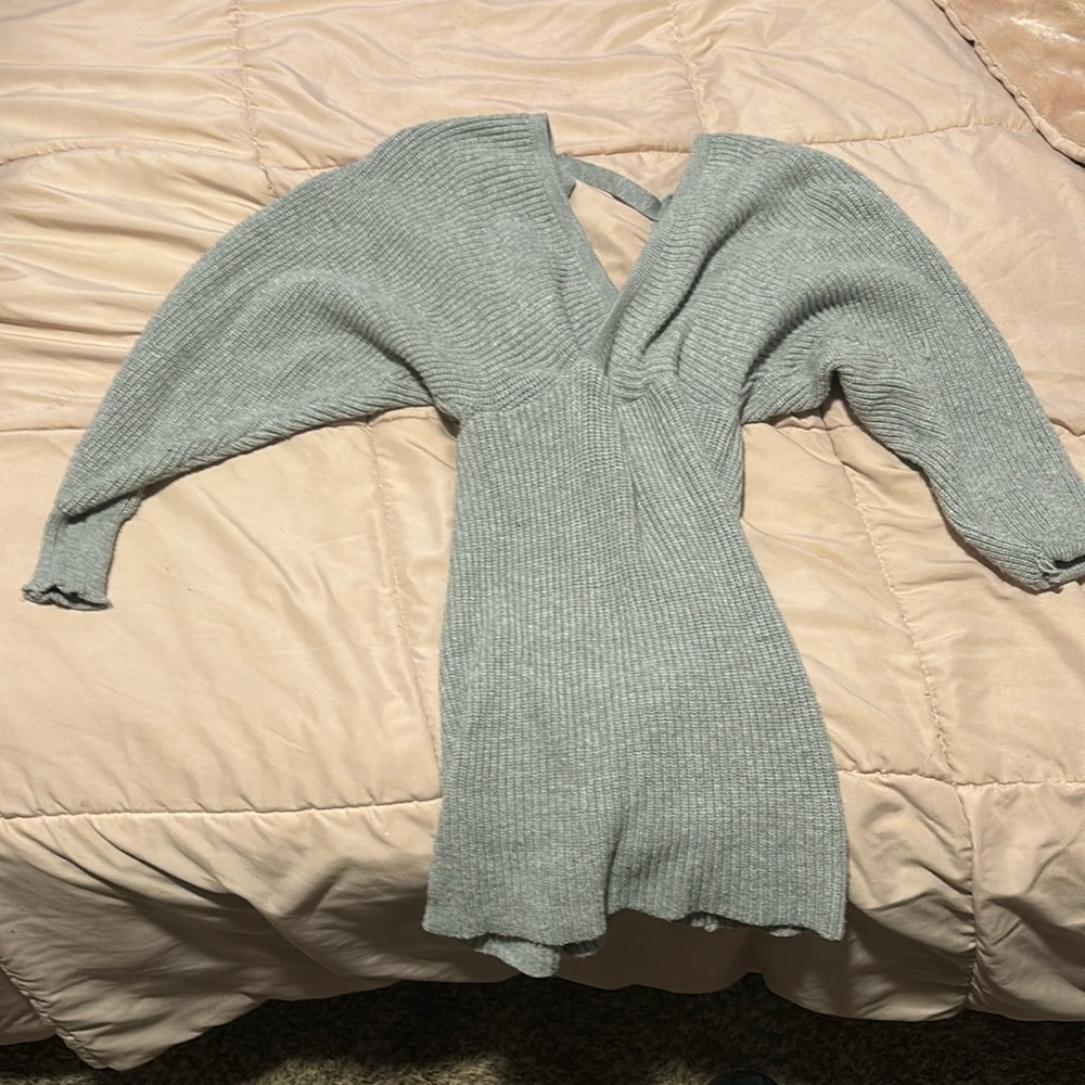 gray knitwear dress